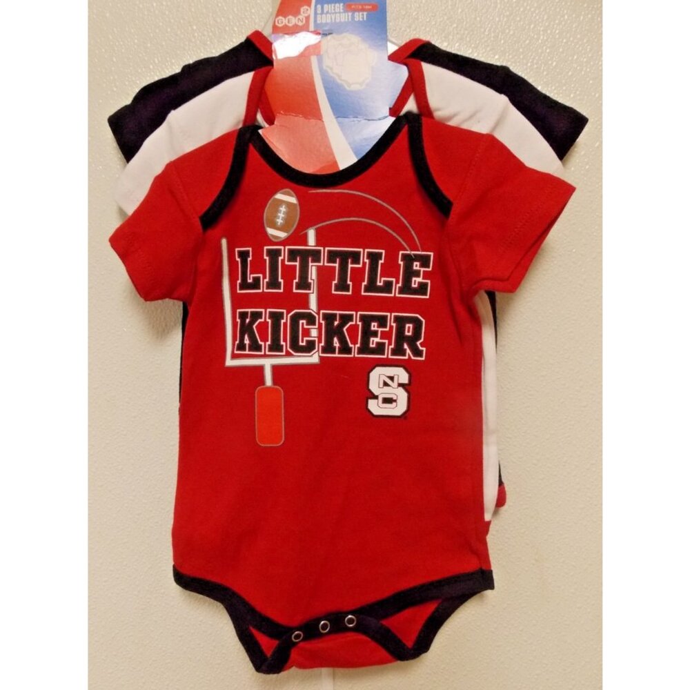 NCAA North Carolina State NCS set of 3 Bodysuit Size 12M by OUTER Stuff